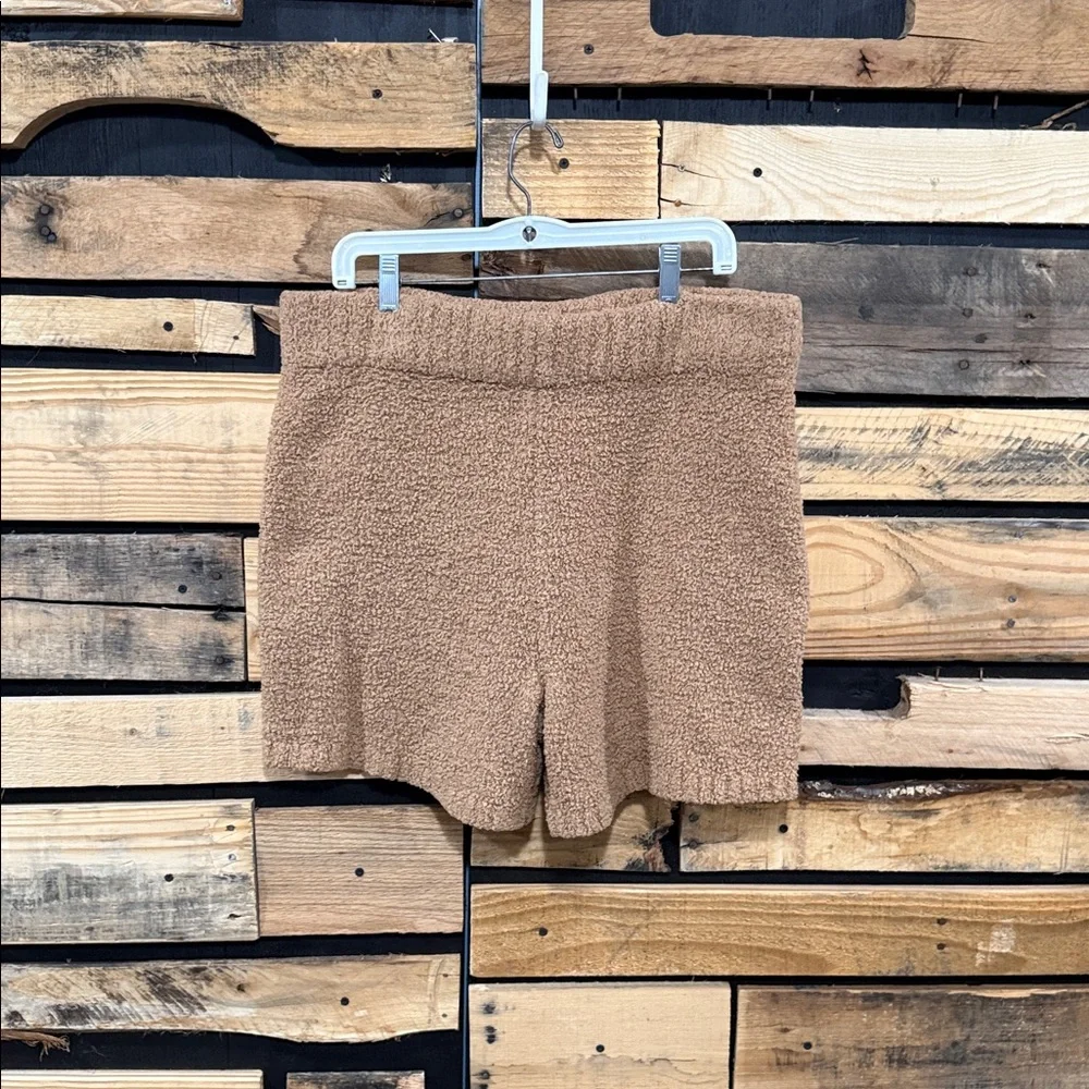 Skims Cozy Knit Boucle Shorts in Camel Size 2X/3X - Picture 3 of 7